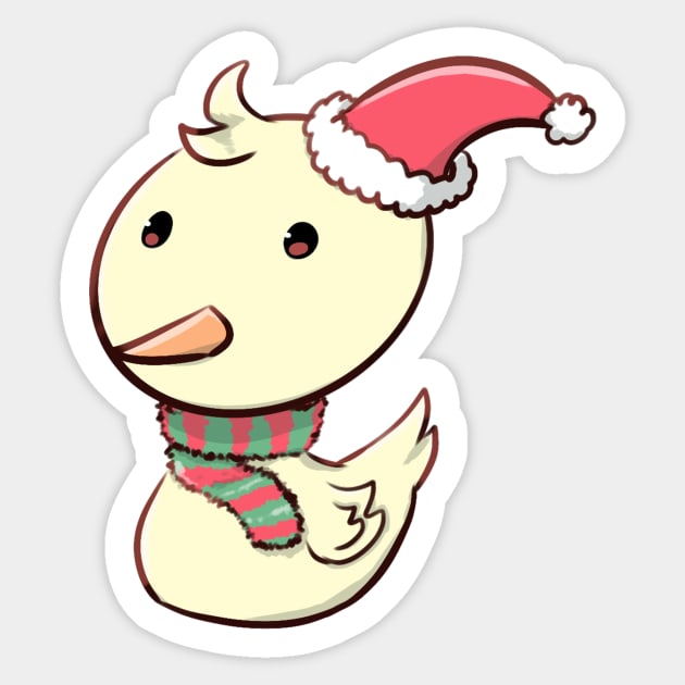 Duck in a Fuzzy Scarf Sticker by creaxaura